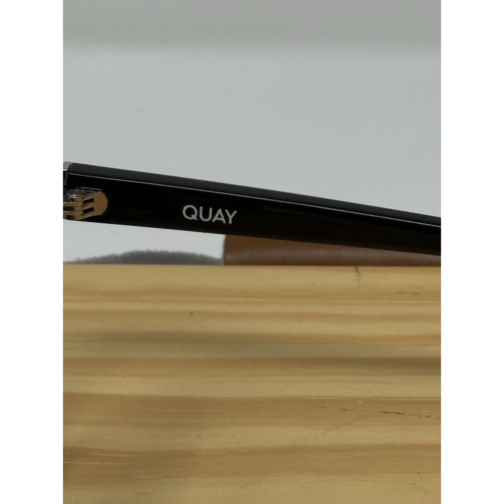 QUAY Australia Nightfall 1212 Sunglasses Flat Top Shield Black Smoke Polarized - Picture 9 of 9